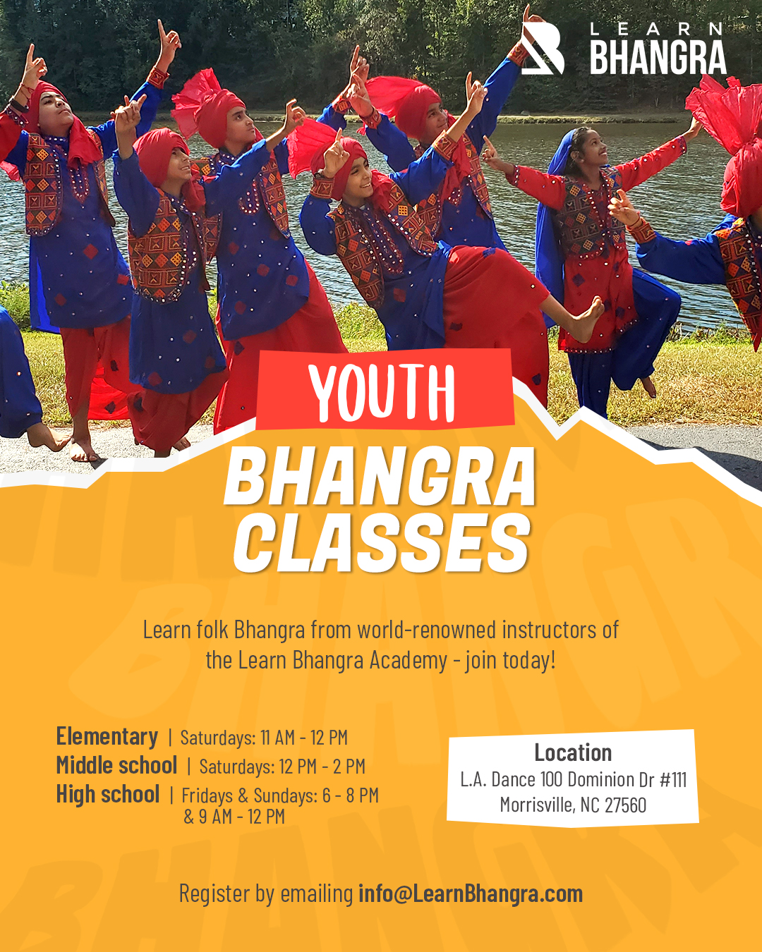 2023 Youth Bhangra Dance Classes by World-Renowned Learn Bhangra NC Academy!